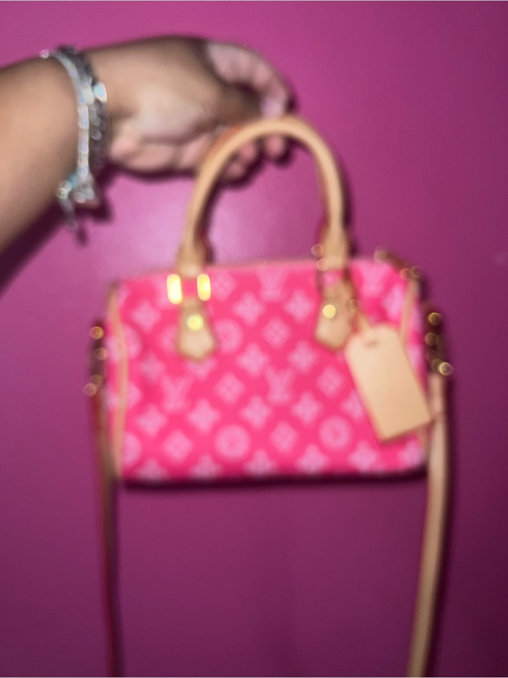 Pink flower bag in monogram Budget version